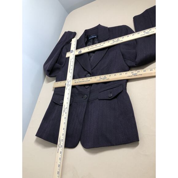 Evan-Picone Women Jacket 10 Mob Wife 3 Buttons Front Office Siren Lined Lapel - Picture 9 of 10